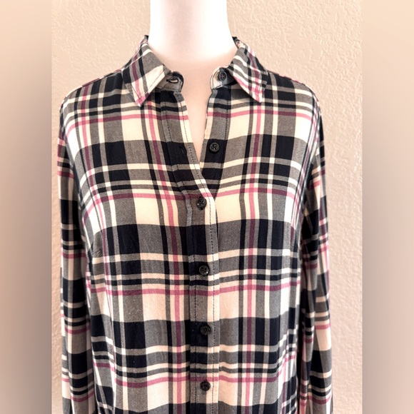 DALIA Women’s Plaid Button-Up Blouse – Size M – 100% Rayon - Picture 5 of 15